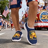 levne Pánské boty-Hlavní město USA 250. výročí Pánské patriotické grafické tenisky - lehké prodyšné slip-on volnočasové boty chůze s potiskem americké vlajky pro průvody cestování streetwear a každodenní použití