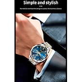 billige Kvartsklokker-Ny Olevs herreklokke for forretningsbruk, kvarts, med lysende kalender og ukevisning, diamantbesatt, uformell og moteriktig vannavstøtende sportsklokke for menn