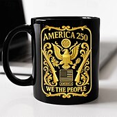 billige Krus og kopper-Krus til 250-årsjubileum i USA, keramisk kaffekrus til halvårsjubileum, 1776-2026 Amerika 250, uavhengighetsdagen 4. juli-gave til menn og kvinner, mikrobølgeovn &amp;oppvaskmaskinsikker