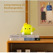 billige Dekorative lys-Tennis nattlampe i silikon med kran, myk LED-nattlampe med berøringskontroll, 2 dimbare nivåer, øyevennlig glød, oppladbar nattlampe til barnerom, søt gave til tenniselskere