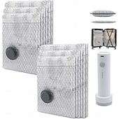 baratos armazenamento de bagagem e viagem-Conjunto de sacos de compressão a vácuo sem fio para viagem com bomba recarregável, cinza, reutilizáveis, transparentes, para organizar roupas, ideal para bagagem, armário e malas de viagem.