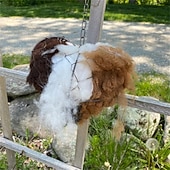 tanie ptactwo podwórkowe i dzika przyroda-Ręcznie robione ptasie serce do gniazdowania, pojemnik na materiały do gniazdowania ptaków z bawełny PP, wymienne ptasie serce do gniazdowania kolibrów, zimowe prezenty dla miłośników kolibrów, wystrój ogrodu domowego