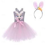 cheap Animal Costume-Tutu Robe Princess Animal Easter Bunny Dresses Funny Kid's Girls' Children's Day Easter Carnival Party Dress Up