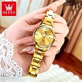 cheap Quartz Watches-Mother's Day Gift New Olevs Brand Ladies' Business Watch With Night Light Calendar And Day/Night Display Quartz Movement Stylish Water-Resistant Sporty Ladies' Wristwatch.