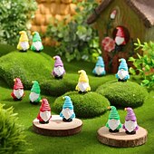 tanie Wielkanoc-Miniaturowe krasnale, małe figurki, miniaturowe krasnale, prezenty dla wróżek, figurki, małe figurki do wypełniania jajek wielkanocnych, krajobraz, patio, ogród, akcesoria, prezenty wiosenne, woreczek
