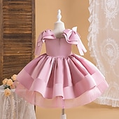 preiswerte Partykleider-Kinder Mädchen Partykleid Einfarbig Ärmellos Besonderer Anlass Geburtstag Niedlich Süß Polyester Midi Partykleid Sommer Frühling Kinder Rosa Rote Himmelblau