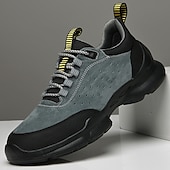 economico Sneakers Casual-scarpe da ginnastica sportive grigie da uomo, tomaia in mesh traspirante, suola ammortizzante, stile sportivo moderno, adatte per camminare, viaggiare e abbigliamento casual