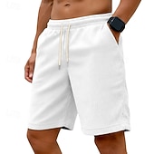 economico Pantaloncini casual-Per uomo Shorts Pantaloncini casual Pantaloncini di velluto a coste Tasca Elastico in vita Semplice Comodità Traspirante Sopra il ginocchio Casuale All'aperto Spiaggia Vacanza Moda Nero Bianco