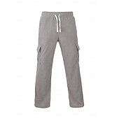 abordables pantalons décontractés-Homme Pantalons Pantalon en velours côtelé Pantalons Amples Pantalon décontracté Taille Élastique Jambe Droite Couleur Unie Confort Évacuation de l'Humidité Longueur complète Occasionnel Quotidien