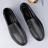 cheap Casual Loafers-Men's White Moccasin Shoes, Genuine Faux Leather, Breathable Design, Classic Style, Comfortable for Casual Wear
