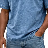 お買い得  メンズ クラシックポロ-SoftFade™ メンズ ポロ カジュアル バケーション クラシック 短袖 ファッション 基本 無地 ヴィンテージ スタイル 洗い加工 春 冬 春  秋 レギュラーフィット ライトグリーン ピンク 紫 ダークブルー
