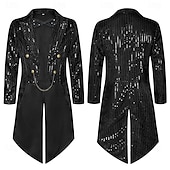 voordelige Bovenkleding-St. Patrick 2026 Punk &amp; Gothic Middeleeuws Jas Jack Rok Lange Mouwen Prins Elf Edelman Pailletten Kostuum Voor heren Koninklijk Stoompunk Halloween Carnaval Maskerade Evenement / Feest Maskerade