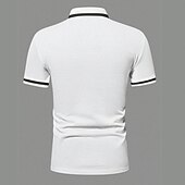 abordables Polo de golf pour homme-Homme Chemises Polo Gaufre Polo Occasionnel Formel Col à bandes Manche Courte Mode Couleur Unie Texturé Bloc de Couleur Boutons Été Automne Printemps &amp; Automne Coupe Slim Blanche Rouge Bordeaux bleu