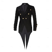  Renaissance Steampunk Coat Jacket Tailcoat Long Sleeves Prince Elf Nobleman Fancy Dress Men's Royal Steampunk Event / Party Masquerade Adults' Coat
