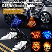 abordables Accessoires pour intérieur de voiture-Projecteur de voiture en fibre de carbone, éclairage d'accueil de porte à détection infrarouge, décoration LED, sans câblage, éclairage universel pour portes et plancher