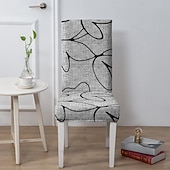 economico Fodera per sedia da pranzo-Coprisedile e coprisedile per sedia da pranzo e sgabello resistenti all'acqua, coprisedili in poliestere con stampa geometrica, elasticizzati e lavabili, per cucina, sala da pranzo e casa