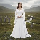 Χαμηλού Κόστους Φόρεμα-Ρετρό / Βίντατζ Μεσαίωνα Αναγέννησης Φορέματα Φανταστική φορεσιά Βίκινγκ Κέλτικος Ιππότης Φανταχτερή Φόρεμα Γυναικεία Κέλτικα Απόκριες Επίδοση LARP Ρεν Φερ Ενηλίκων Φόρεμα