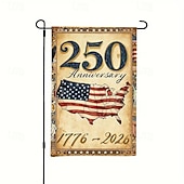 cheap America 250-US 250th Anniversary Garden Flag Vintage Style America 250 Flag Design Commemorative 1776-2026 Yard Decoration for Patriotic Celebration Semiquincentennial 4th of July Independence Day