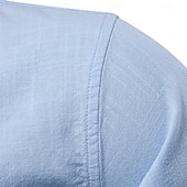 billige Business Casual-Herre Skjorte Linskjorte Sommerskjorte Dresskjorter Skjorte med knapper عادي Virksomhet Formell Svart Navyblå Grønn Kakifarget Langermet Krage Vår sommer Sommer Klær Broderi