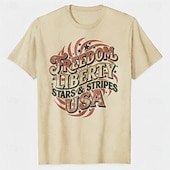  Patriotico T-shirt Maglietta grafica USA Retrò Vintage Patriotico Corte 1776-2026 per Unisex Adulti Stampa 3D  per Giorno dell'Indipendenza / 4 Luglio 4 Luglio