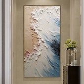 abordables Peintures paysages-Mintura, peinture à l'huile sur toile représentant des vagues océaniques, peinte à la main. Art mural moderne, abstrait et texturé, idéal pour la décoration intérieure. Toile roulée, sans cadre ni