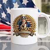economico Tazze e tazzine-Tazza patriottica per il 250° anniversario degli Stati Uniti, tazza da caffè in ceramica per il cinquantenario, America 250 1776-2026, regalo per il giorno dell'indipendenza del 4 luglio per uomini e