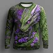 Χαμηλού Κόστους Μπλουζάκια με ζωικά σχέδια-Ανδρικά Ζώο Αστείος Μπλουζάκι Μακρυμάνικο Κοντομάνικη μπλούζα 3D εκτύπωση Στρογγυλή Ψηλή Λαιμόκοψη Πουκάμισο Μοντέρνα Βασικό Causal Καθημερινά Δρόμος Θαλασσί Κίτρινο Βυσσινί Καλοκαίρι Άνοιξη Ρούχα