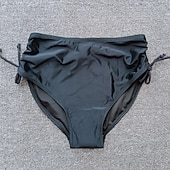 Χαμηλού Κόστους Μπικίνι σλιπ-Γυναικεία Μαγιό Ελαστικό μπόξερ σορτς Προκλητικό Μαγιό Διακοπές Ρούχα παραλίας Συμπαγές Χρώμα Αμάνικο Μαγιό