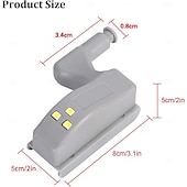 رخيصةأون أضواء الديكور-مجموعة من 10 مصابيح LED بمستشعر مفصلي - مصابيح ذكية تعمل باللمس للخزائن، مناسبة لخزائن المطبخ، وخزائن الملابس، وغرف المعيشة، وغرف النوم، وخزائن الملابس.