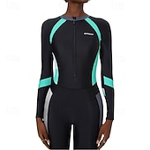 economico Rash Guards Interi-Per donna Rash Guard completo per il corpo One Piece Patchwork Con zip Protezione UV Elastico Manica Lunga Costume da Bagno Costume da bagno Surf Snorkeling Nuoto Primavera