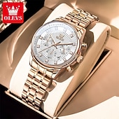 abordables Montres à quartz-Cadeau de la fête des mères OLEVS montre-bracelet pour femmes calendrier lumineux décontracté montre en acier inoxydable