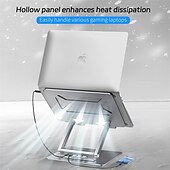 preiswerte Laptop Ständer-Laptop-Dockingstation aus Aluminium, verstellbarer Computerständer mit 360°-Drehfuß, ergonomischer, faltbarer Laptop-Erhöhung mit 5-in-1-Hub (3 USB 3.0) für 13-17 Zoll Laptops/Tablets