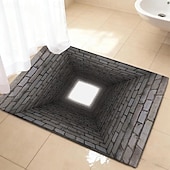 economico Zerbini-Zerbino con effetto tunnel 3D, design in mattoni con stampa 2D, che crea una prospettiva profonda per un tappeto d'ingresso sorprendente e unico, perfetto per l'arredamento della casa.