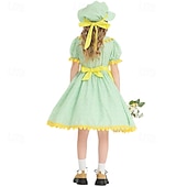  250e jubileum VS 19e eeuw jaren 1800 Prairiejurk Bonnet en schortset Korte mouwen Pionier Meisje Koloniaal Pionier Onafhankelijkheidsoorlog Bloemig Kostuum Voor meisjes Halloween Carnaval 4 juli