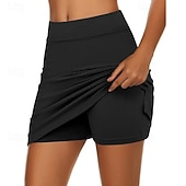 levne Dámské sukně a šortky-Dámské Jednobarevné Ležérní sukně Tenisový kort Tenisové sukně s šortkami Kapsy Rychleschnoucí Prodyšné Běh Zdatnost Jóga Sukně Nedostatek Černá Bílá Khaki Oblečení na tenis