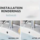 זול ציוד ניקיון-חבילה של 4 כיסויי גלישה לכיור, מכסה חור גלישה מנירוסטה עם ידית דקורטיבית, אטום לדליפות, התקנה קלה, אביזרי כיור אמבטיה ומטבח מודרניים