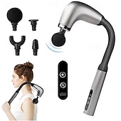 رخيصةأون أجهزة تدليك الجسم-جهاز تدليك متعدد الوظائف بمقبض طويل ورأسين منحنيين للرقبة والصدر