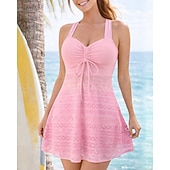 Χαμηλού Κόστους Surfing Tankinis και Bikinis-Γυναικεία Μαγιό Τανκίνι 2 τεμάχια Μονόχρωμο Μπογιάγκ Γρήγορο Στέγνωμα Ελαστικό Αμάνικο Μαγιό Σέρφινγκ Παραλία Κολύμβηση Καλοκαίρι