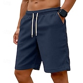 economico Pantaloncini casual-Per uomo Shorts Pantaloncini casual Pantaloncini di velluto a coste Tasca Elastico in vita Semplice Comodità Traspirante Sopra il ginocchio Casuale All'aperto Spiaggia Vacanza Moda Nero Bianco