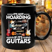 voordelige Mokken &amp; Bekers-Grappige cadeaumok "Het is geen hamsteren als het gitaren zijn" zwarte keramische koffiemok, perfect cadeau voor gitaarliefhebbers en muziekliefhebbers, ideaal voor muzikanten en verzamelaars.