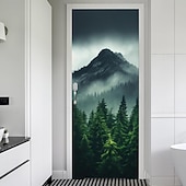 economico Striscioni per Garage e Porte-natura foresta sentiero porta striscione sentiero di luce solare attraverso parete arazzo paesaggio 3d scenario per camera da letto corridoio arredamento casa