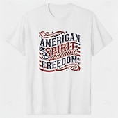  Patriotisk T-skjorte Grafisk T-skjorte USA Retro / vintage Patriotisk T-skjorte 1776–2026 til Unisex Voksne 3D-utskrift for Uavhengighetsdag 4. juli