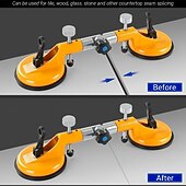 levne Nábytek-bezešvý švový upevňovač s nastavitelnými vakuovými přísavkami 90-270 stupňů pro vyrovnání spojů švů, profesionální nástroj pro instalaci pevných desek na žulu, kámen, mramor, desky, oranžová
