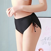 Χαμηλού Κόστους Μπικίνι σλιπ-Γυναικεία Μαγιό Ελαστικό μπόξερ σορτς Προκλητικό Μαγιό Διακοπές Ρούχα παραλίας Συμπαγές Χρώμα Αμάνικο Μαγιό