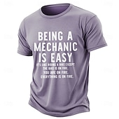  Essere un meccanico è facile, è come andare in bicicletta, solo che la bicicletta è in fiamme, tu sei in fiamme, tutto è in fiamme, maglietta divertente da meccanico, misto cotone lavato e rovinato,