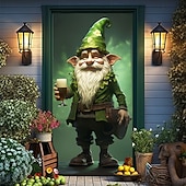 cheap Garage &amp; Door Banners-St. Patrick's Day Posters Door Cover Outdoor Banners Green Hat Shamrock Cute 3D Party Dorm Teens Room College Dorm Guys Man Cave Frat Bedroom Shooting Backgrounds Home Decor