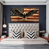  Bandeja de la bandera estadounidense pintura mural militar americana de águila calva decoración del hogar impresa en lienzo pinturas colgantes para sala de estar dormitorio