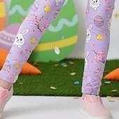 cheap Easter Outfits for Girls-Easter Girls' 3D Graphic Rabbit Pants Leggings Spring Fall Cute Streetwear Basic Kids 4-12 Years Casual Daily Outdoor Regular Fit