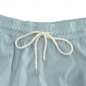 preiswerte Lässige Shorts-Herren Shorts Freizeitshorts Cordshorts Tasche Elastischer Bund Rein Einfach Vertikale Streifen Komfort Atmungsaktiv Über dem Knie Lässig Outdoor Strand Urlaub Mode Schwarz Weiß Mikroelastisch