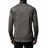 ieftine Cămăși pentru bărbați din satin-Bărbați Cămașă Cămașă din satin Cămașă cu dungi Cămașă casual Camașă cu nasturi Dungi Zilnic Vacanță Negru Roșu Vin Bleumarin Trifoi Manșon Lung Guler Primăvara &amp; toamnă Îmbrăcăminte